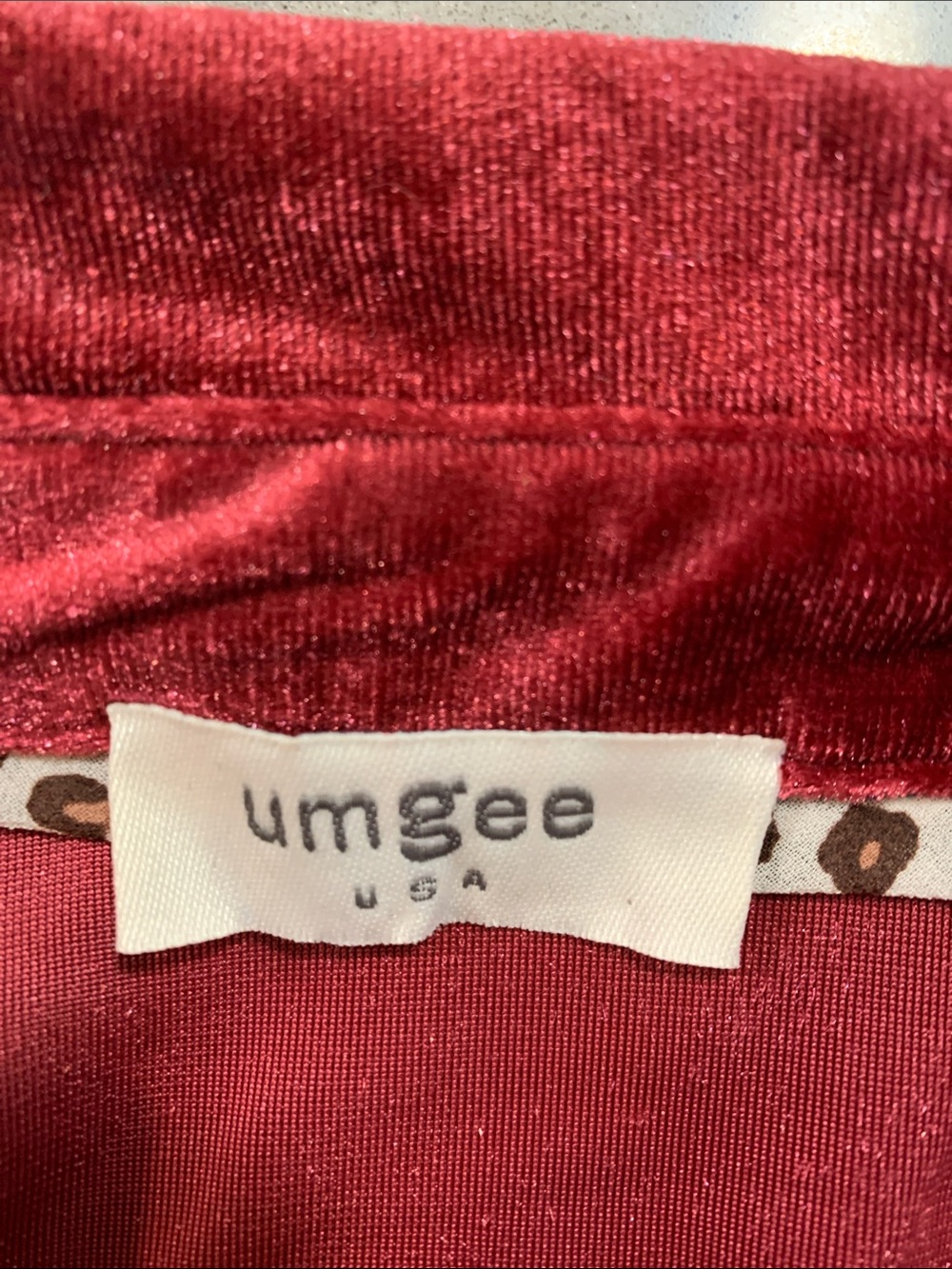 Umgee Burgundy Velvet Lounge Top